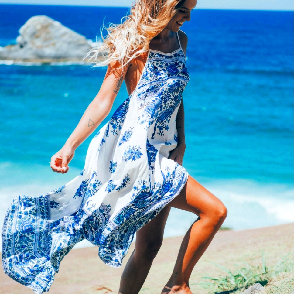 Spell Hotel Paradiso Strappy Maxi Dress Small